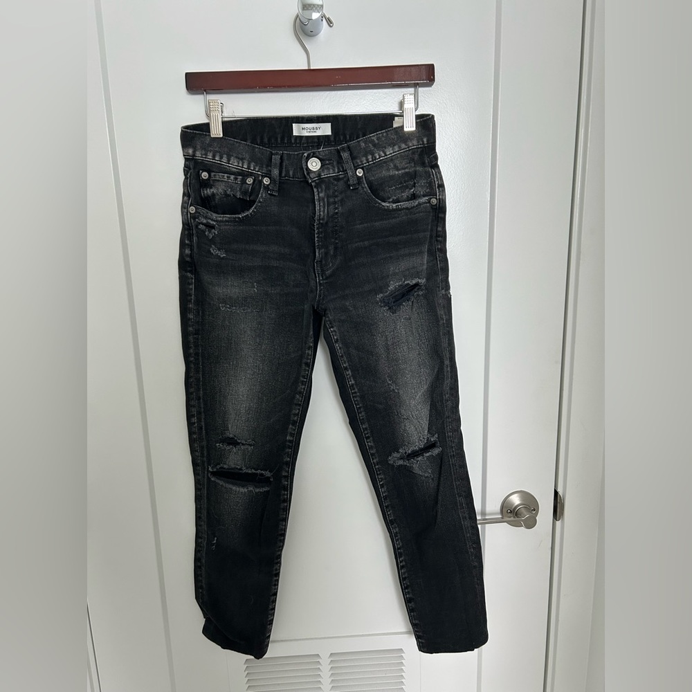 MOUSSY vintage black ripped jeans, size 27